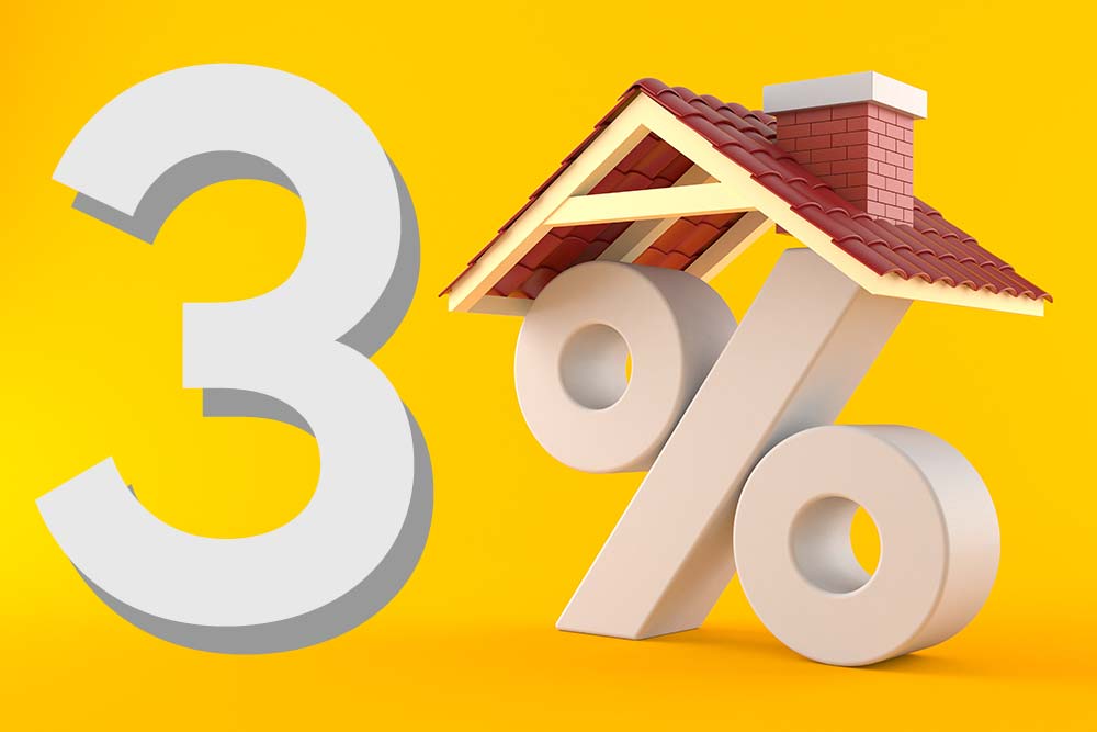 3 percent down payment is required for Conventional Loans.