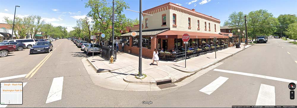 Gaylord Street restaurants and shops in Washington Park area of Denver, CO.